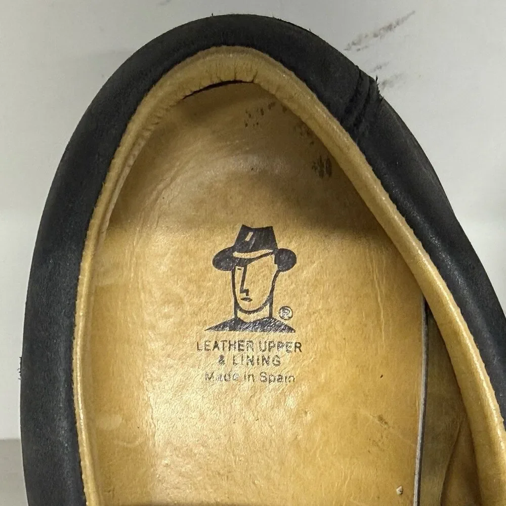 Panama Jack 0202 Oxford Shoe Black Waterproof Leather Lug Sole Spain Made Men 10